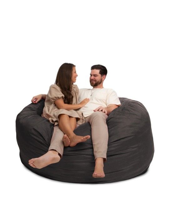 Ultimate Sack 6000: Giant Bean
Bag Chair (Black & Grey)