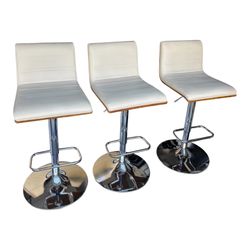 Modern Adjustable Barstools (Set of 3)