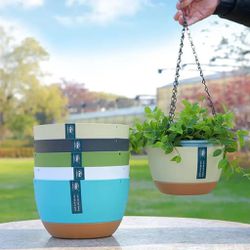 Homeleaf Hanging Planters for Outdoor Indoor Plants, 2 Pack 8 Inch Hanging Plant Flower Pot Basket
