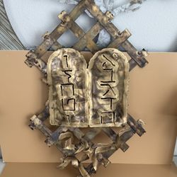 Gorgeous Handmade Vintage Brass “Tablets of the Covenant” Judaic Wall Decor 