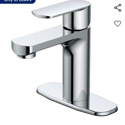 Chrome single hole 1-handle watersense batroom faucet