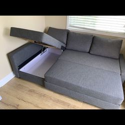 FREE DELIVERY! Great Condition Sectional Sofa Couch With Pullout Bed And Storage
