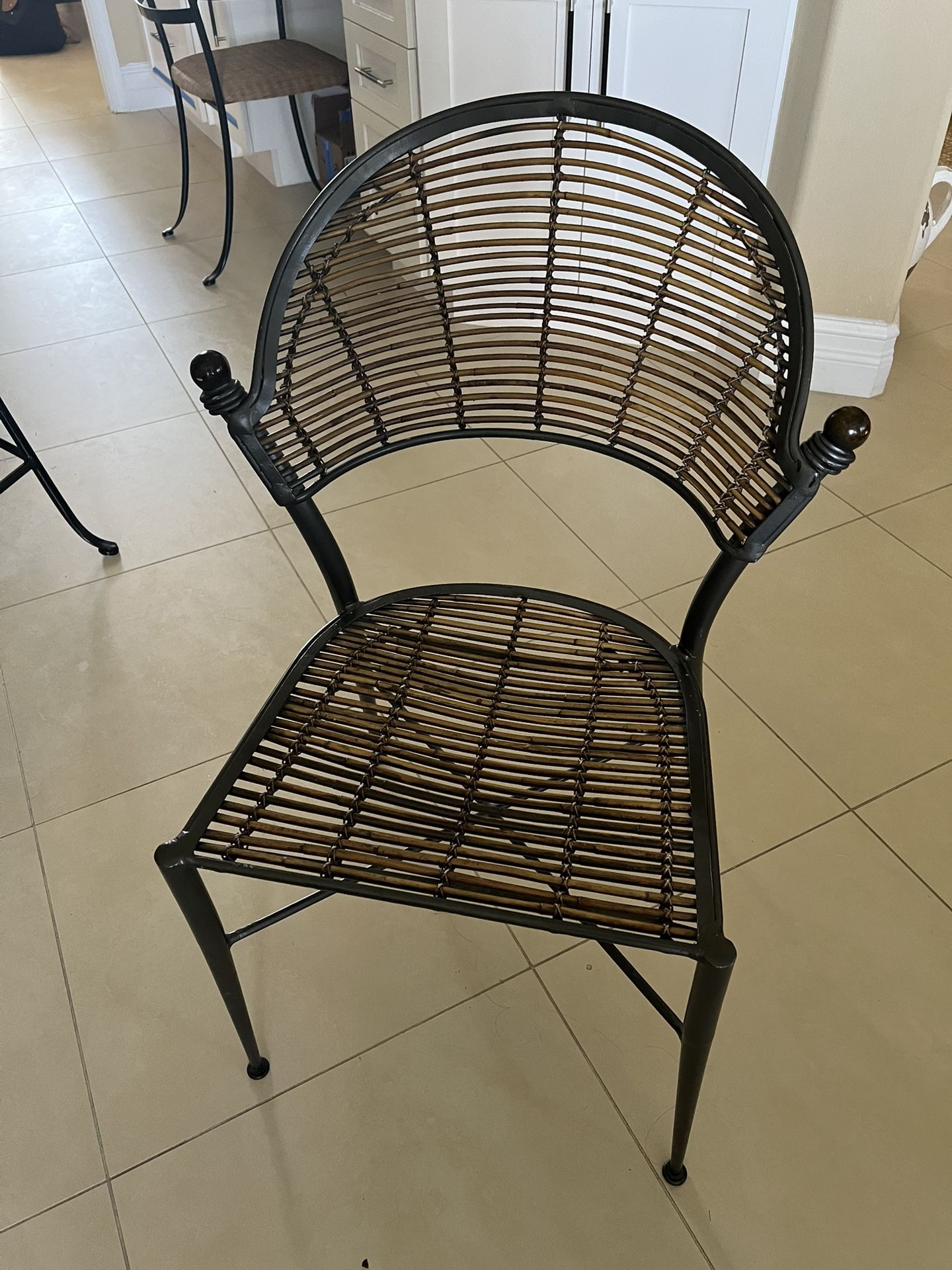Custom Metal And Reed Chair