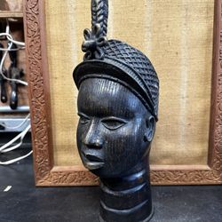 Yoruba Olokun Crown of Queen Mother Bronze Benin City Bronze Statue Nigerian