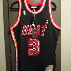 Dwyane Wade Miami Heat Legacy Throwback Hardwood Classics Authentic Jersey Sz LARGE