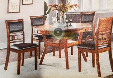 5 piece Round Wood Dining Set