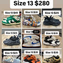 Men’s size 13 package deal Nikes all for $275