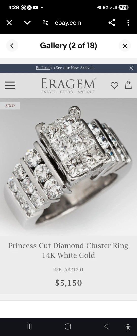 Princess cut diamond cluster ring