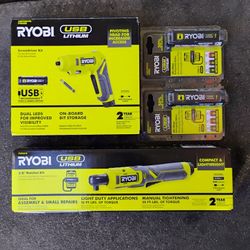 Ryobi Electric Screwdriver/Ratchet Set w/ Extra Batteries 