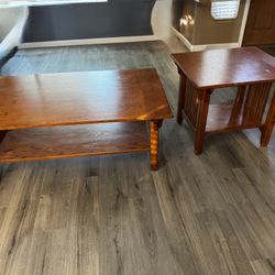 Mission Style Coffee Table And End Table