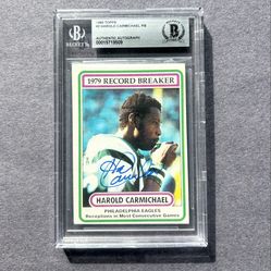 1980 Topps #2 Harold Carmichael (RB) w/ on card auto. Negotiable