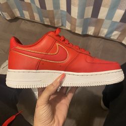 Nike Air Force 1 Low ‘Red Gold Swoosh’ Sneakers Size 8 Men’s 