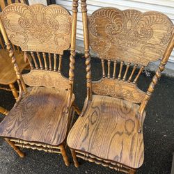 6 Wood Dining Chairs