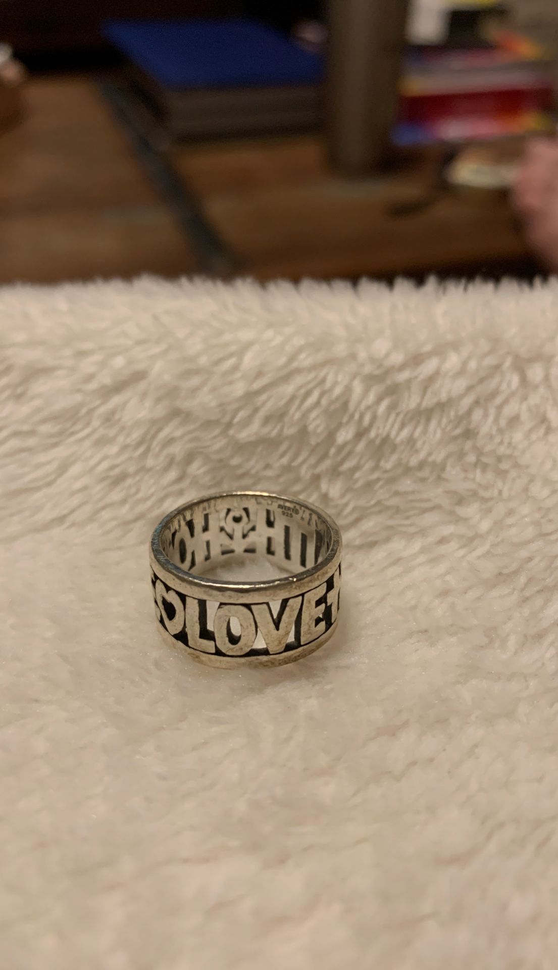 James Avery Faith Love Hope ring