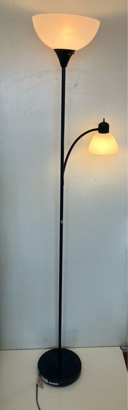72 Inch Tall Acrylic White Plastic Circular Dual Shade Floor Lamp