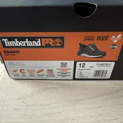Timberland Pro Radius Soft Toe Shoes Size 12 Black In Box 
