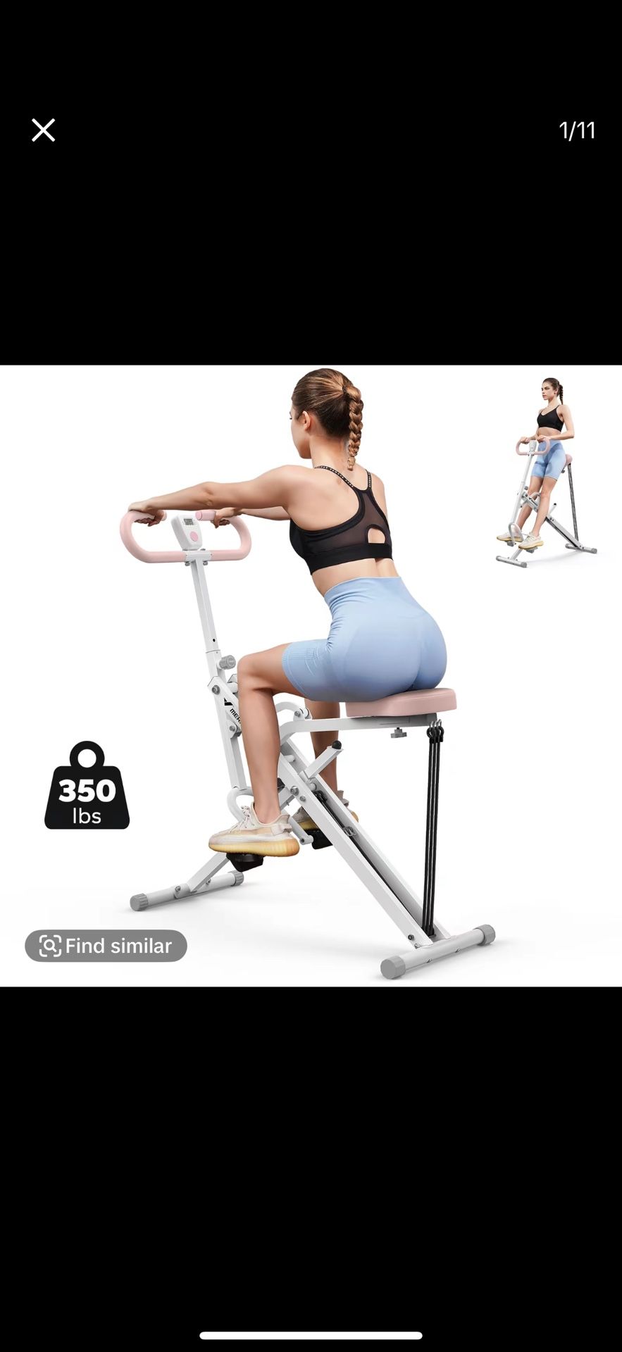 MERACH Squat Machine Glutes Workout Adjustable Resistance Foldable Exercise Equipment Leg Exercise