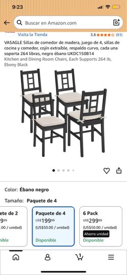 Wooden Dining Chairs Set of 4