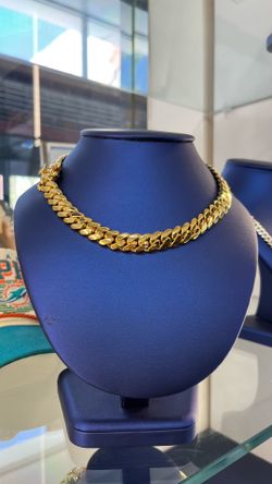 Handmade Miami Cuban Link Chain 14MM 18” Gold Over Silver