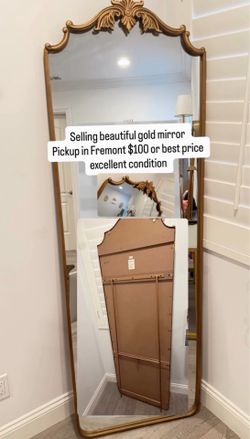 Vintage gold long mirror gold