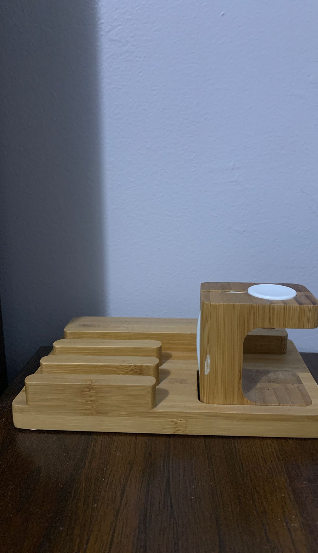 Bamboo desk organizer / phone charger