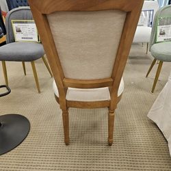 Wood Dining Chair – Upholstered Seat and Back – Classic Dining Room Side Chair