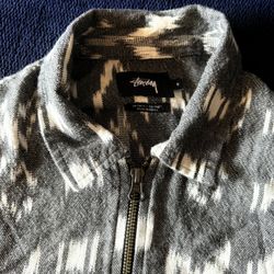 Stussy Tribal Zip Up Pullover Size Small