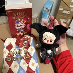 AUTHENTIC POP MART WHY SO SERIOUS Hachipupu Shadow Joker Pendant Plush
