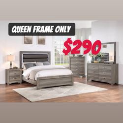 Queen bed frame only mattress sold separately