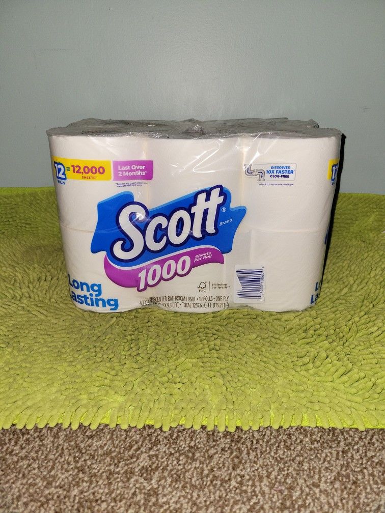 12 Rolls Scott Paper Toilet