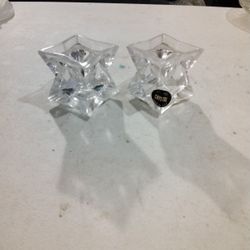 24% Lead Crystal Candle Holders