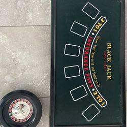 Mini Blackjack, Roulette, Craps, And Roulette Wheel