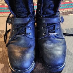 Harley Davidson Faded Glory Motorcycle Black Leather Boots Sz 10.5 M - No Insoles