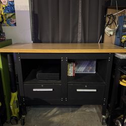 Black Wood Top Workbench