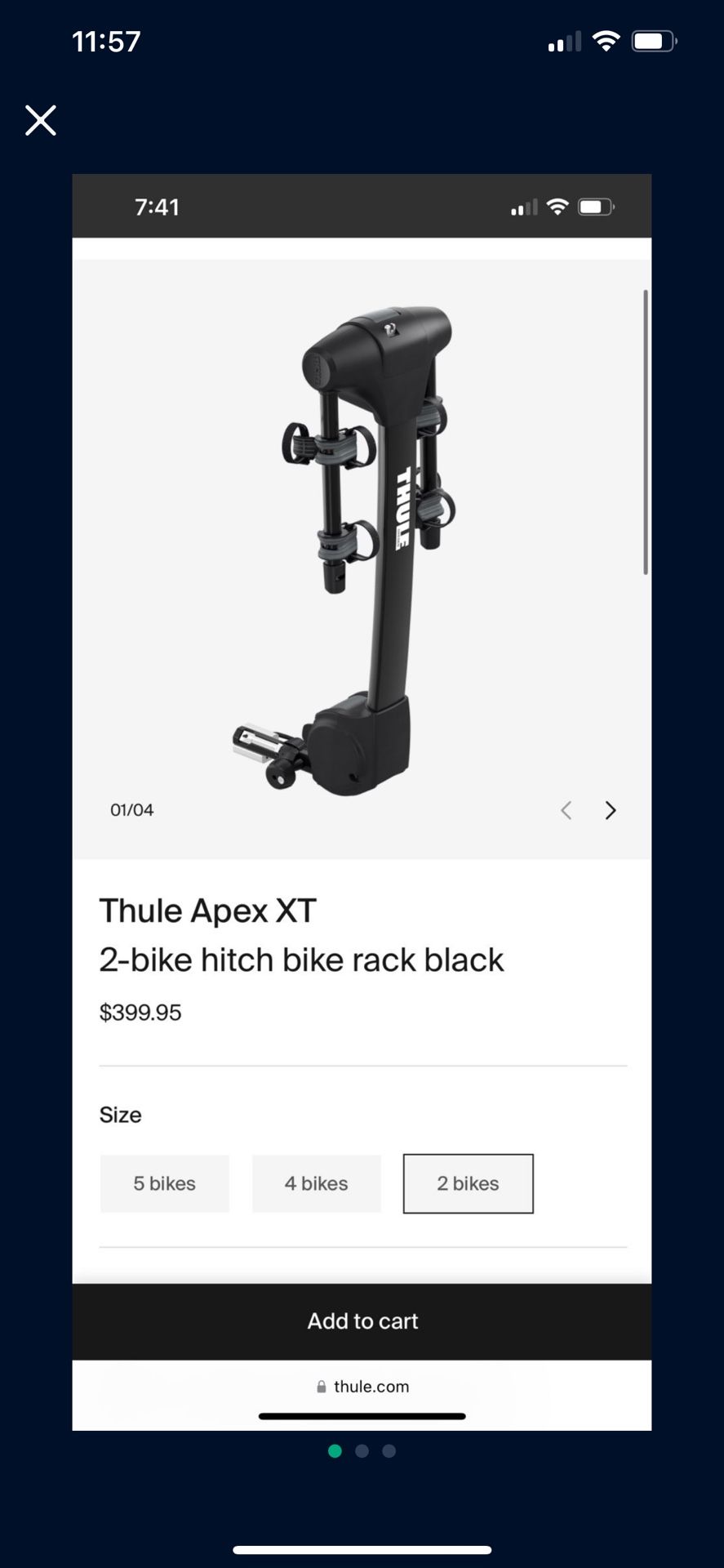 Thule Apex XT Bike hitch Bike Rack