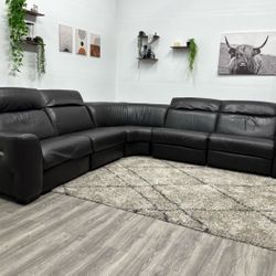 Natuzzi Leather Recliner Sectional Couch - FREE DELIVERY 