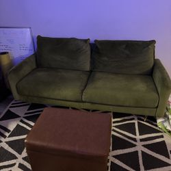 72’ Green Couch/Love Seat