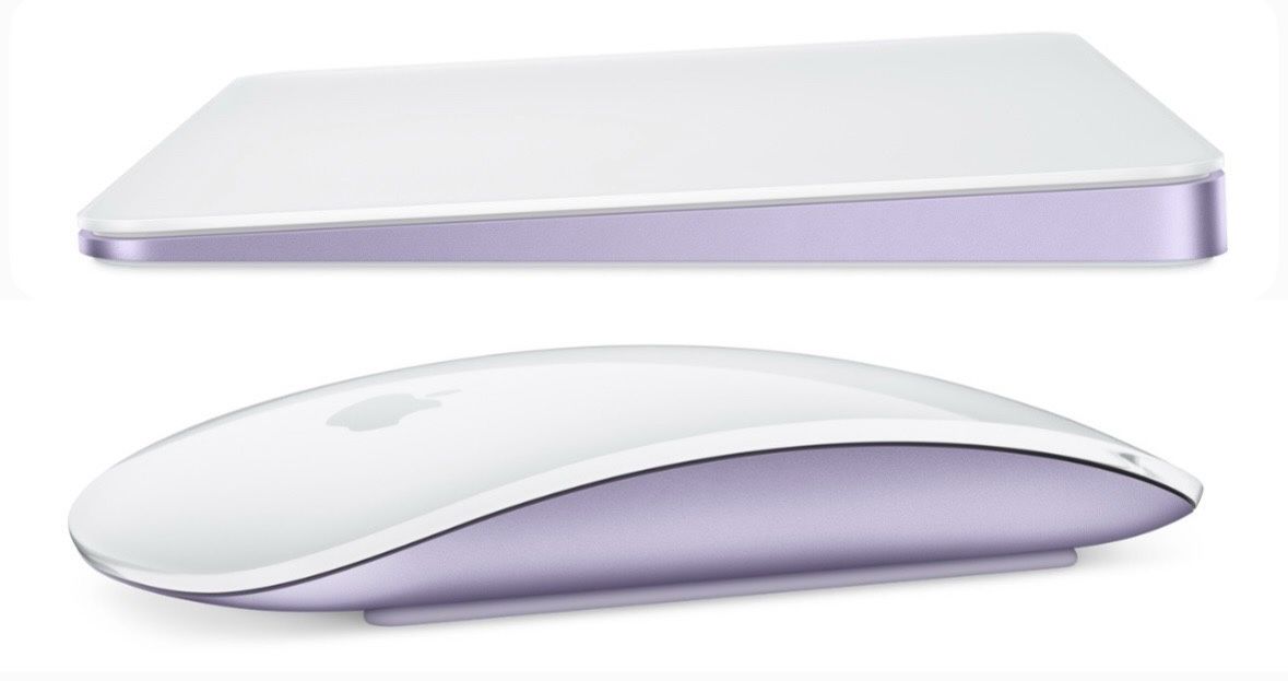 Apple Magic Mouse 2 & Magic Trackpad 2 (Purple) + Charging Cable