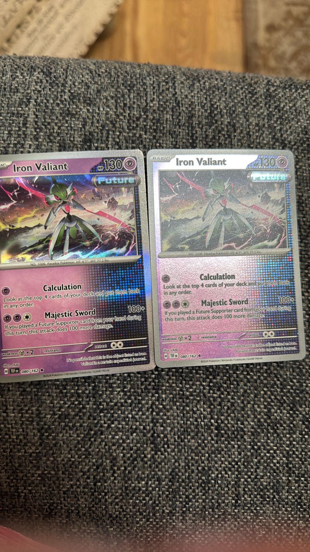 2 Iron Valiant Foil Pokémon Card