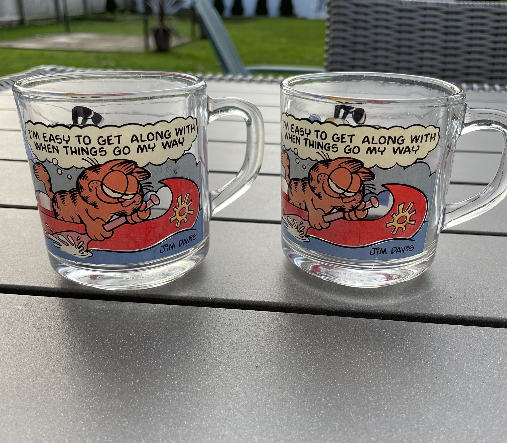 Vintage 1978 McDonalds Garfield Glasses Set Of 2