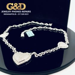 925 Silver Moissanite Diamond Infinity Diamond Chain