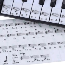 Best Transparent Piano Key Note Keyboard Stickers - Learn Teach to Play Music