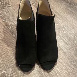 Open Toe Booties .. Suede Ankle Boots