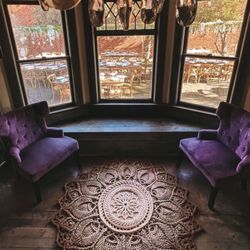 59” Mandala Crochet Gradient Knitted Rug Handmade 3D Pattern Home Decor Boho Bohemian Ombré Carpet