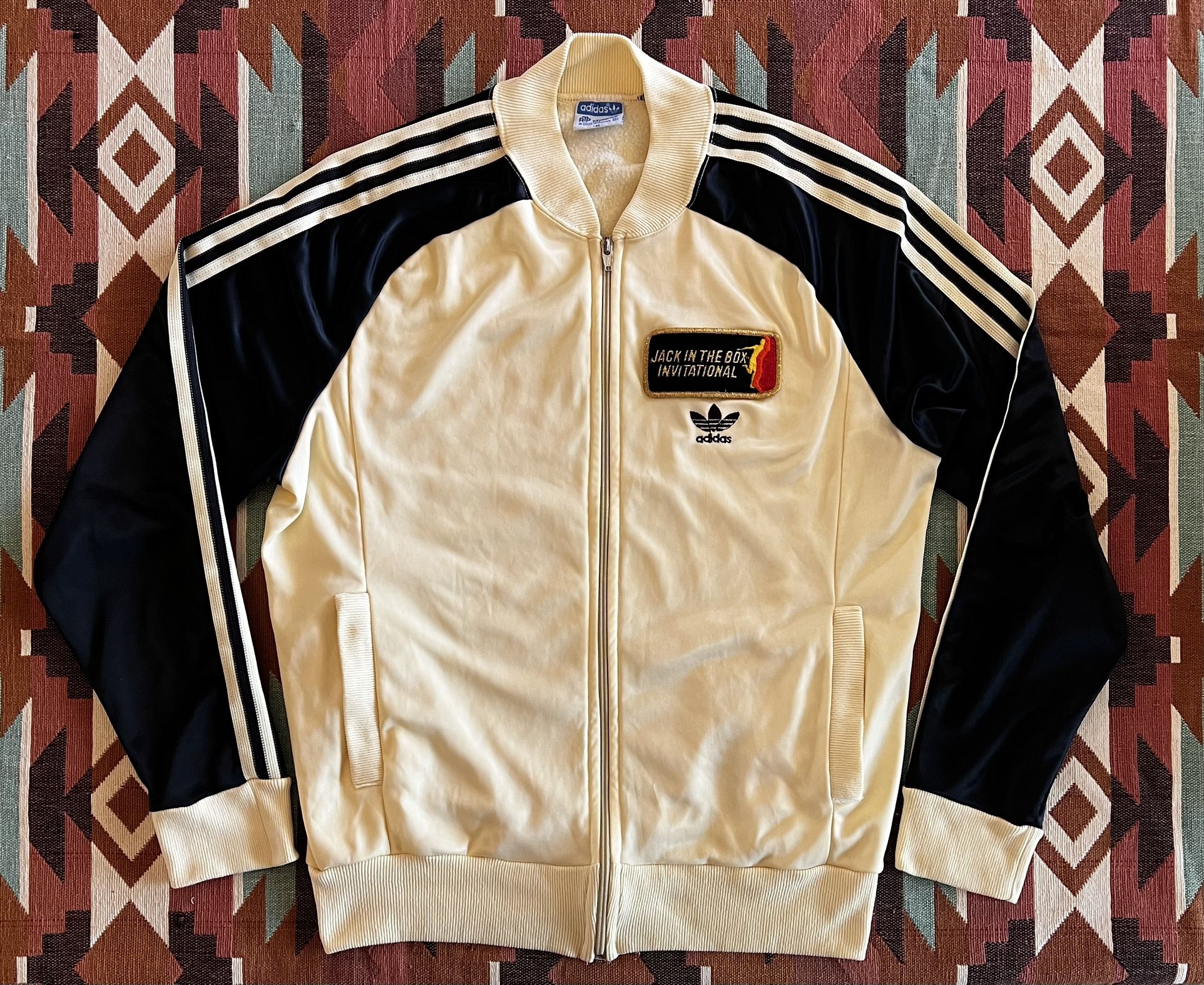 Vtg 80’s Adidas ATP Keyrolan Red Black Trefoil Track 3-Stripe Made in USA Size Medium
