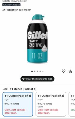 Gillette foamy shaving cream