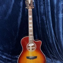 D'Angelico Premier Series Grand Auditorium 12-string Acoustic-Electric Guitar iced tea burst