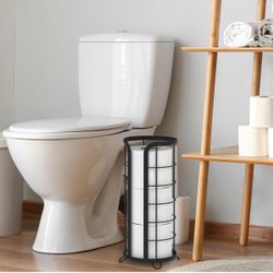Black Toilet Paper Holder Organizer 