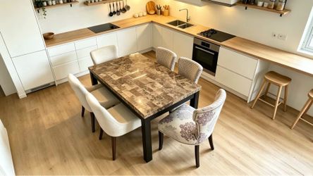 Marble Dining Table with 6 chairs