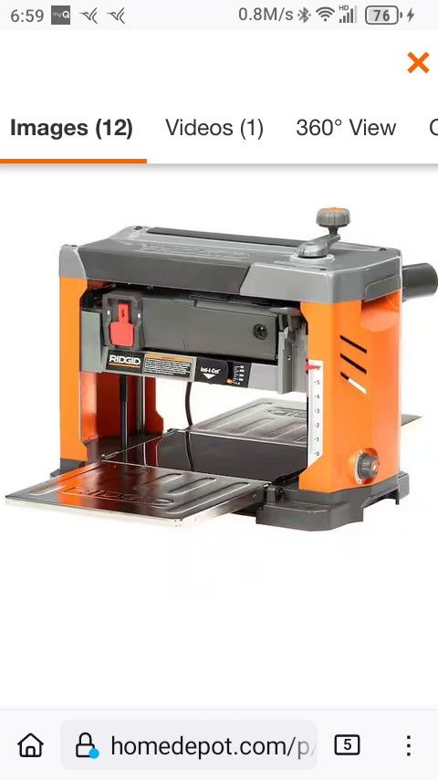 Rigid Bench Top Wood Planer